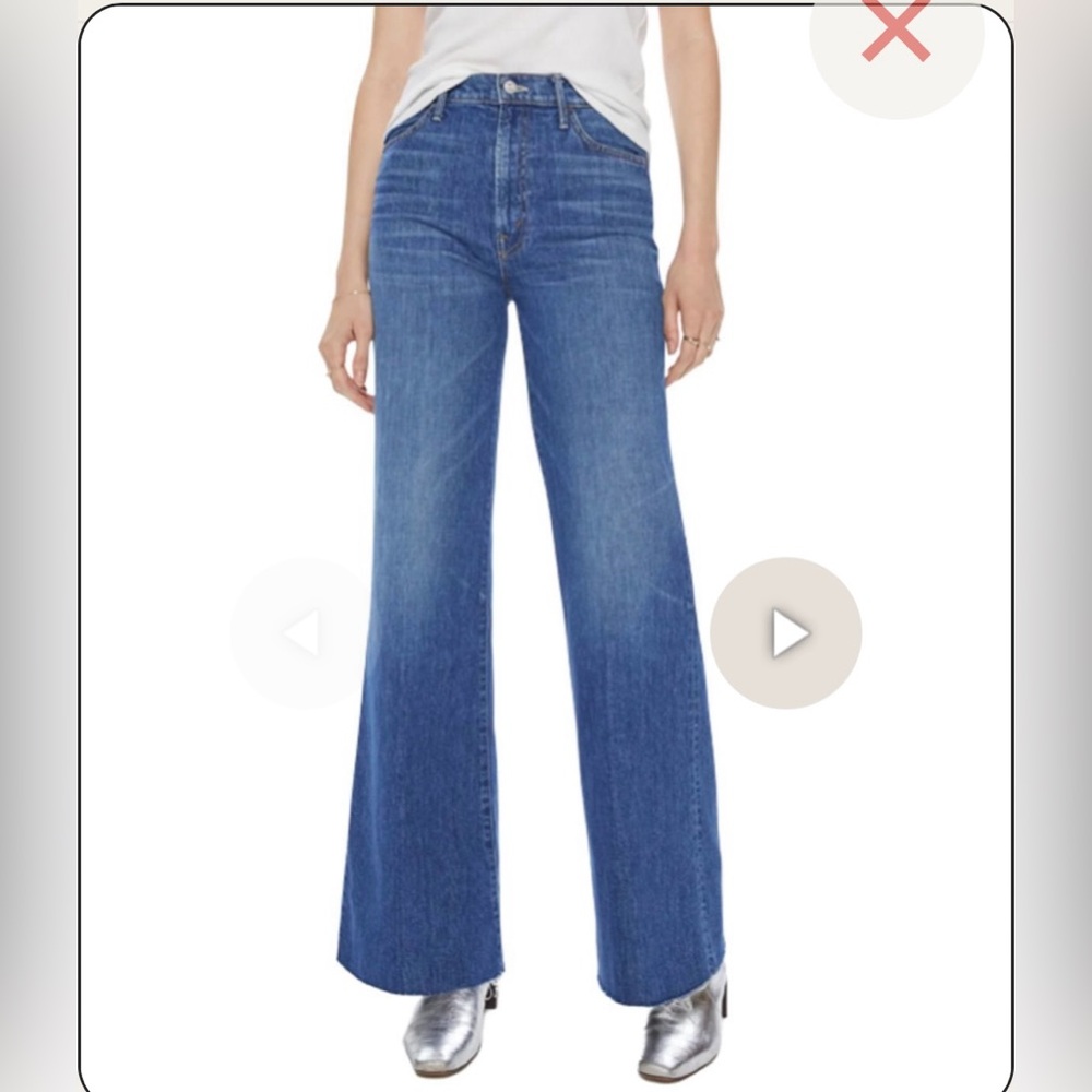 MOTHER Wide Leg Jeans in Deep Blue